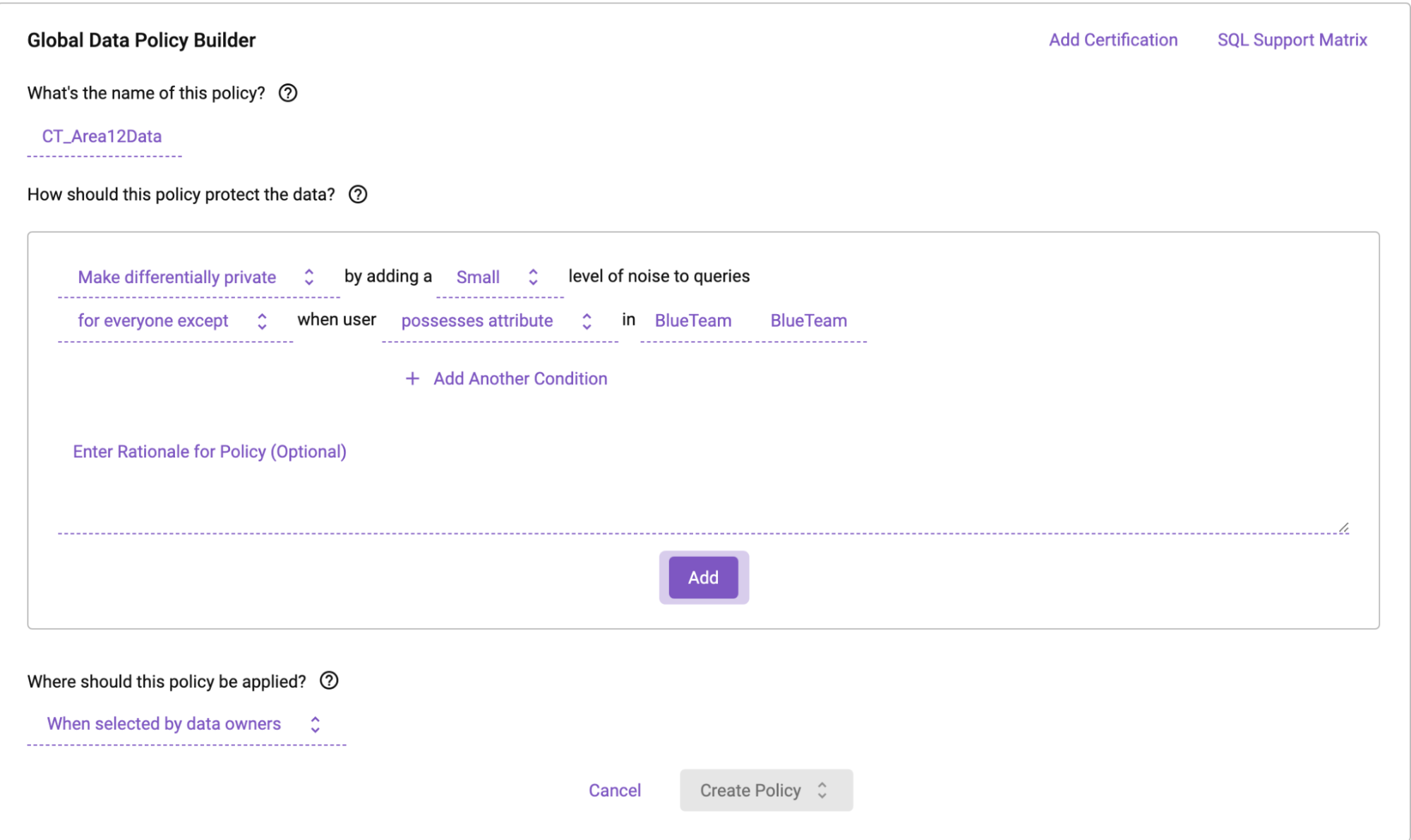 Immuta Global Policy Builder