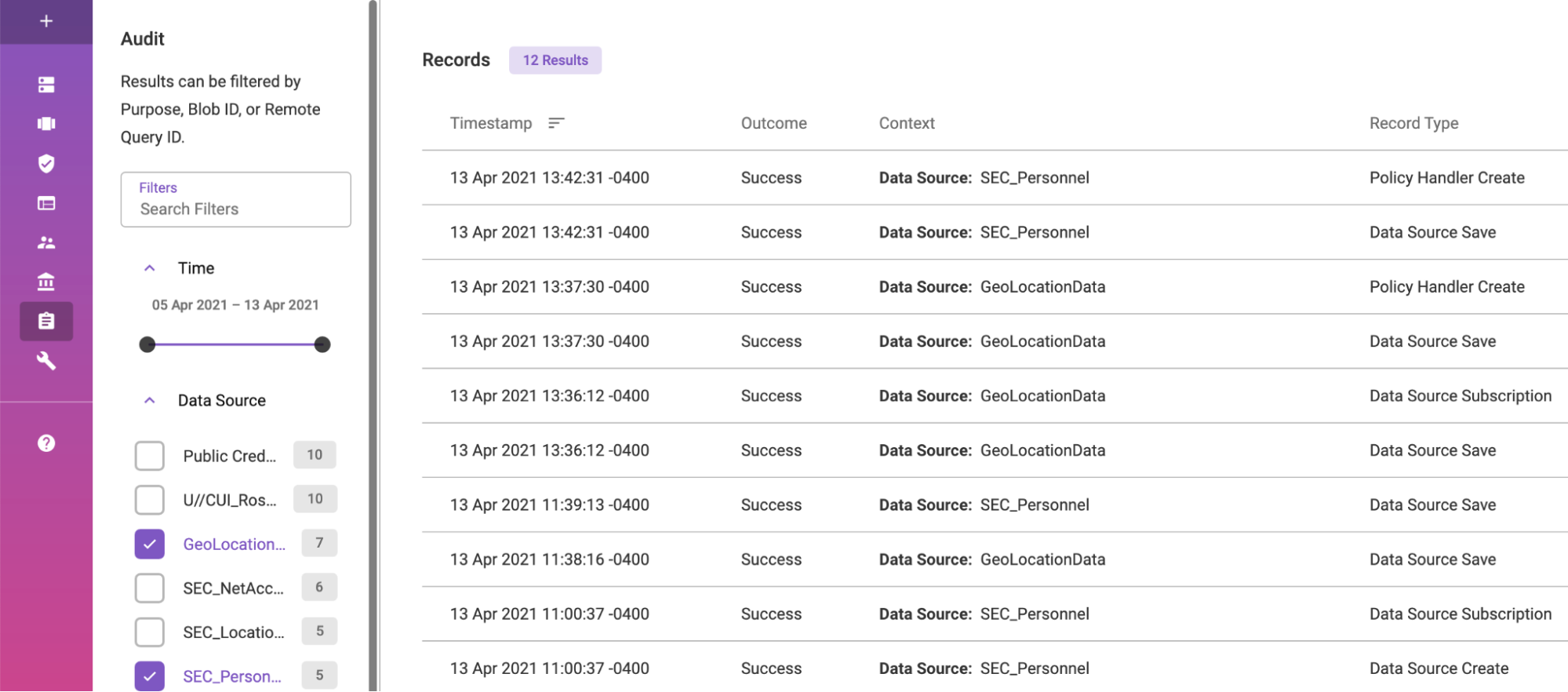 Data Audit Log